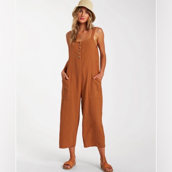 Billabong Pants - Billabong Daydream Button Front Jumpsuit in Rust NWOT